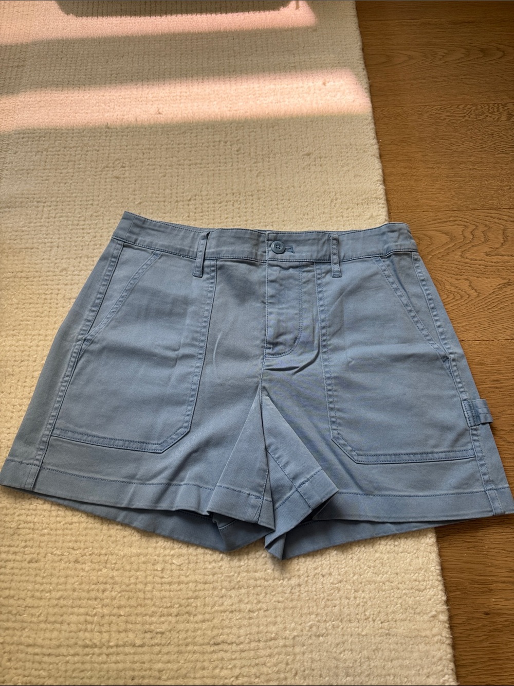 J. Crew Light Blue High-Waist Utility Shorts
